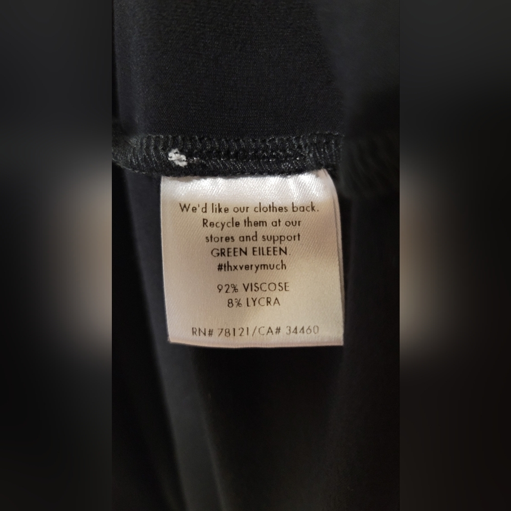 EILEEN FISHER Woman 2X Black Viscose Jersey Midi Dress Bateau Neck - Picture 8 of 10